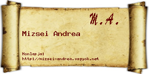 Mizsei Andrea névjegykártya