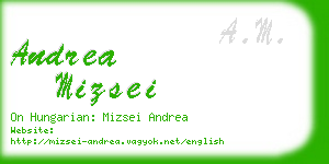 andrea mizsei business card